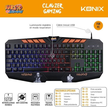 Vue catalogue 4 clavier Naruto